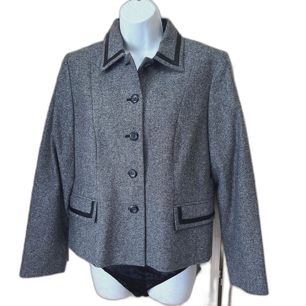 Vintage Pendleton Grey/Black Tweed Lamb's wool blend blaze 10p